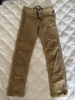 Boy’s Corduroy Pants in Tan - Casual Drawstring Trousers